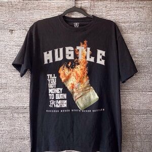 PARISH NATION "HUSTLE" Graphic Tee - Black (Size L) | Motivational Streetwear